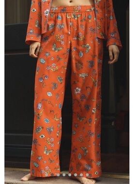 Anthropologie LyreBird Pajama Pants - Red Patter